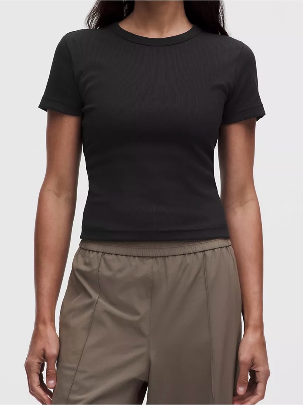 NWT Lululemon Little Ribbed Tee in Black